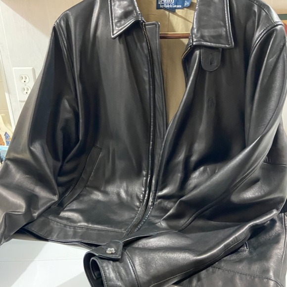Polo Ralph Lauren Leather Jacket-Black Lambskin - Picture 3 of 5